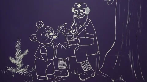 A drawing drawn in chalk on the wall . Stock Footage 228749970