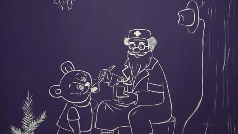 A drawing drawn in chalk on the wall . Stock Footage 228749979