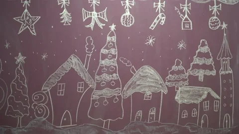 A drawing drawn in chalk on the wall . Stock Footage 228750022