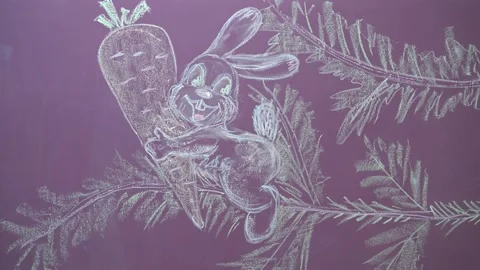 A drawing drawn in chalk on the wall . Stock Footage 228750051