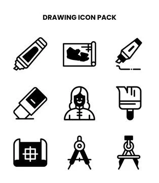 Drawing DuoTone Scalable Icons Pack 스톡 일러스트