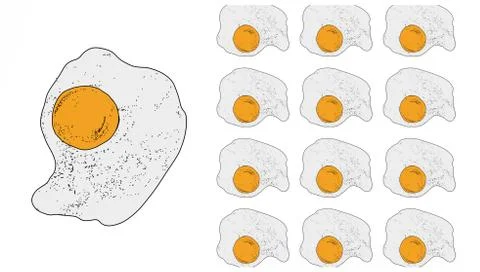 Drawing of an egg, with repeated motif Stock Illustration