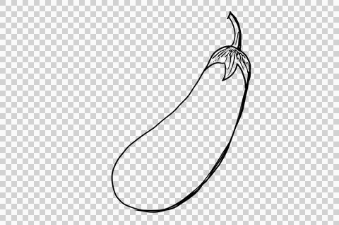 Drawing eggplant Continuous one line drawing eggplant. illustration. Black .. Stock Photos