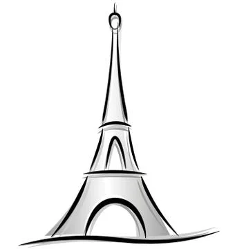 Drawing of eiffel tower Stock Illustration