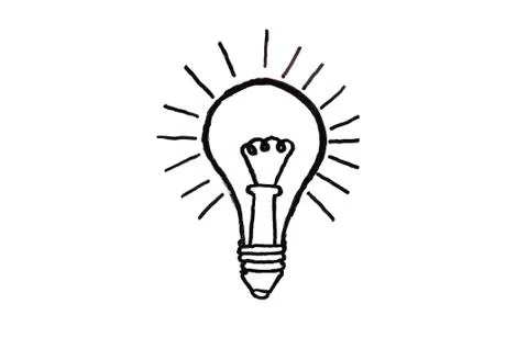 Drawing electric bulb Stock Illustration
