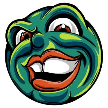 Drawing of an emoticon with an evil face Stock Illustration
