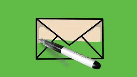 Drawing envelop in black, light brown, grey and light grey colour Stock Footage 156401172