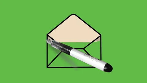 Drawing envelop in black, light brown and light grey colour combination Stock-Footage 156401356