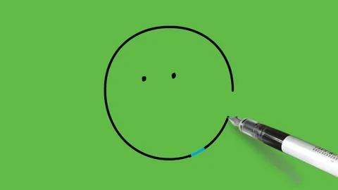 Drawing a excited face with blue spectacles with yellow colour combination on Видео 151682834