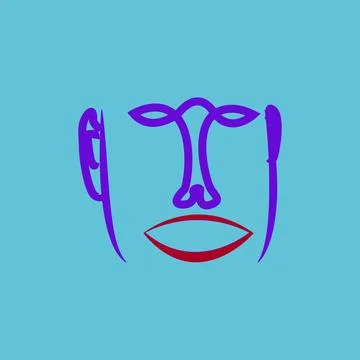 Drawing face emoji abstract vector illustration Stock Illustration