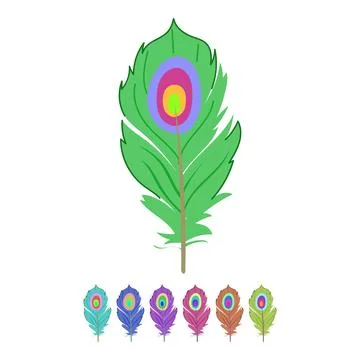 Drawing feather exotic bird vector cartoon graphic Illustration