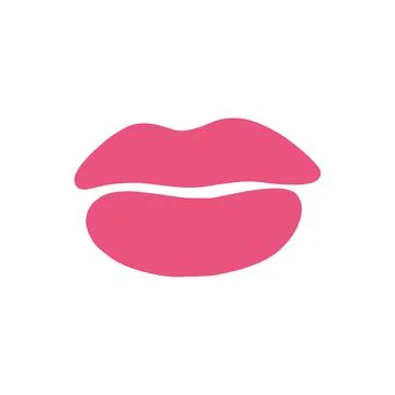 Drawing of female lips, doodle vector hand-drawn isolated on a white backgrou Stock Illustration
