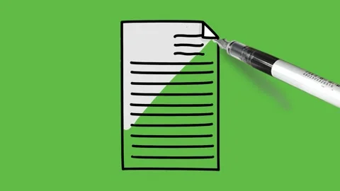 Drawing file with black outline on abstract green background Video stock 157430159