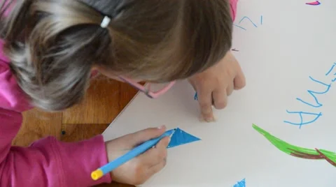 Drawing on the floor Stock Footage 41563591