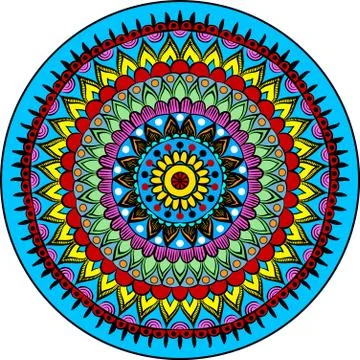 Drawing of a floral mandala Stock Illustration
