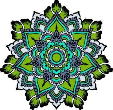 Drawing of a floral mandala Stock Illustration