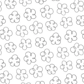 Drawing flower pattern. Hand drawn sketch illustration in vector. 스톡 일러스트
