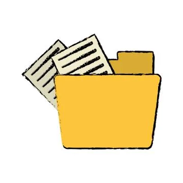Drawing folder file document information Stock Illustration