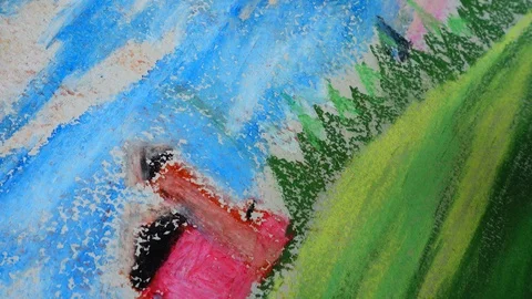 	Drawing of the forest and mountains. 스톡 동영상 102954174