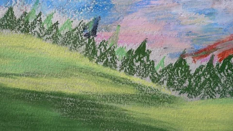 Drawing of the forest and mountains.	 스톡 동영상 103421807