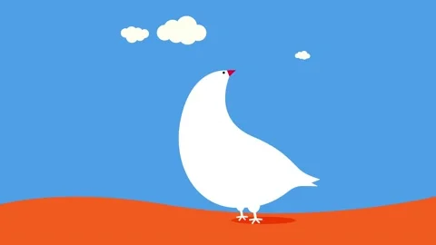 Drawing forming in layers with specific colors of a white dove standing on the Stock Footage 131683077