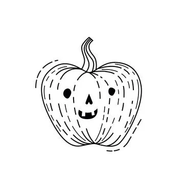 Drawing of a funny cute pumpkin Stock Illustration