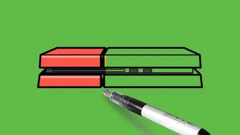 Drawing a gaming box with black, red, pink, yellow and grey colour combination Видео 153790280