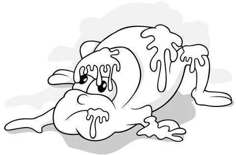 Drawing of a Garbage Monster with Slime on his Body Stock Illustration