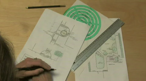 Drawing a garden design Stock-Footage 549143