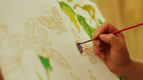 Drawing a garden Stock Footage 12721861