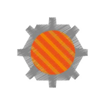Drawing gear construction engine work Stock Illustration