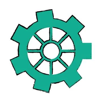 Drawing gear wheel engine cog icon Stock Illustration