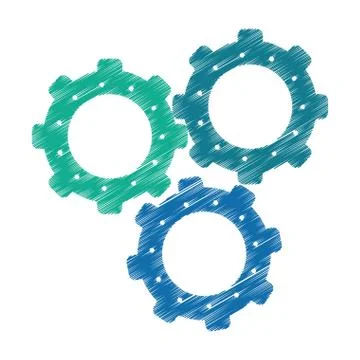 Drawing gear wheel engine teamwork 스톡 일러스트