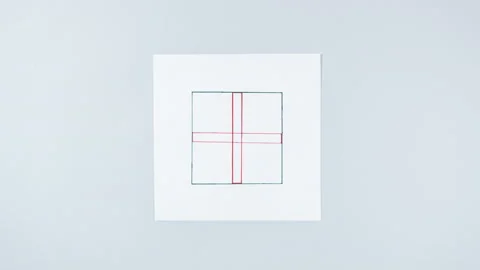 Drawing of gift box in craft paper with red ribbon Stock Footage 169888635