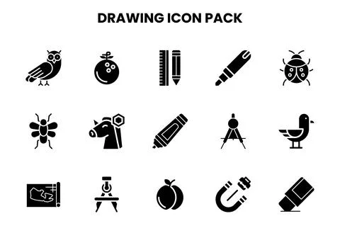 Drawing Glyph Graphics Icons Pack イラスト素材