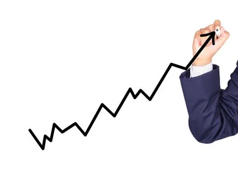 Drawing graph growing Stock Photos