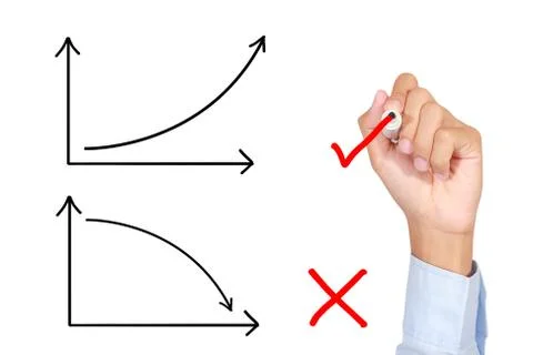 Drawing graph growing Stock Photos