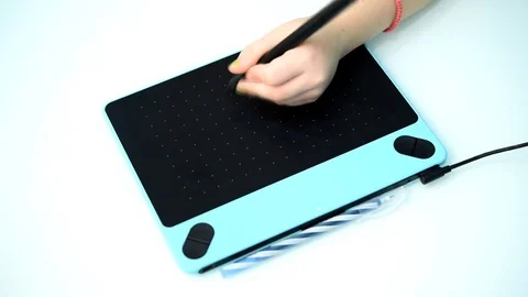 Drawing on a graphics tablet Stock Footage 72282289