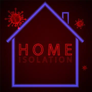Drawing graphics vector concept Home Isolation for protecting Stock Illustration