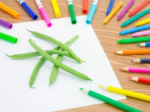 Drawing Green Beans Stock Photos