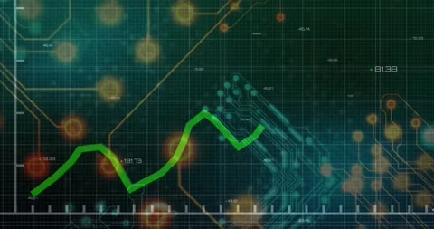 Drawing green timeseries plot starting from left axis on HUD, numeric labels Stock Footage 333830012