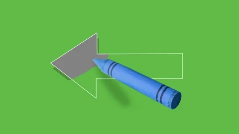 Drawing an grey arrow on left direction on green background Video stock 135303053