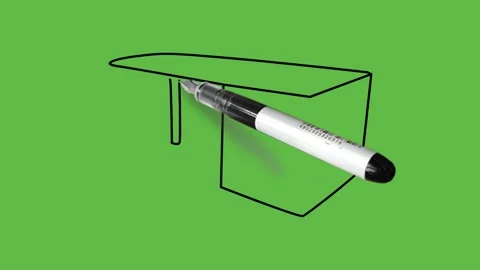 Drawing grey colour table  with black outline on abstract green background 動画素材 157430890