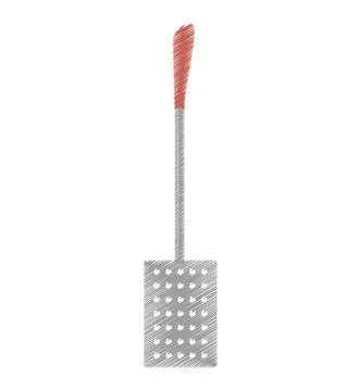 Drawing grill spatula kitchen and cooking utensils Illustration