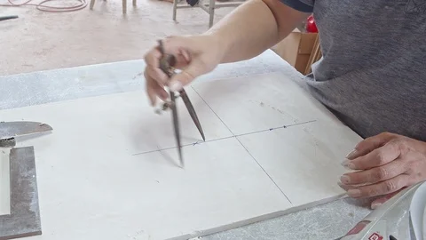 Drawing On Gypsum  Panel Stock Footage 117262127