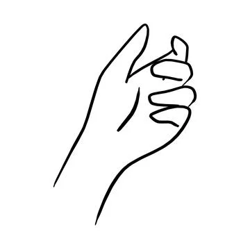 Drawing hand holding something transparent vector illustration sketch hand dr Stock Illustration