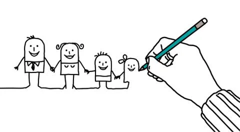 Drawing hand Stock Illustration