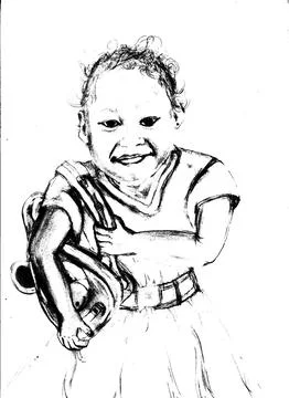 Drawing with hand shading pencil Stock Illustration