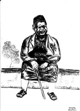 Drawing with hand shading pencil Stock Illustration