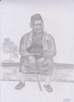 Drawing with hand shading pencil Stock Illustration